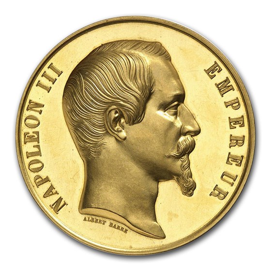 1855 France Gold Medal 45 Ducat Weight PF-64 NGC (Cameo) 1855 France Gold Medal 45 Ducat Weight PF-64 NGC (Cameo)
